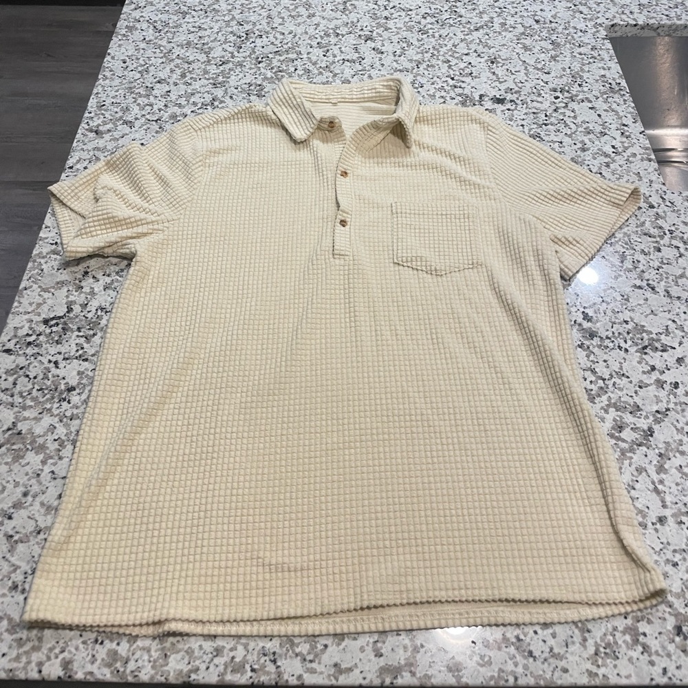 Waffle Knit Pattern Polo NWOT